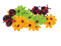 Naklejki z filcu Biedronki i kwiatki (14szt.) FVC03 Brewis